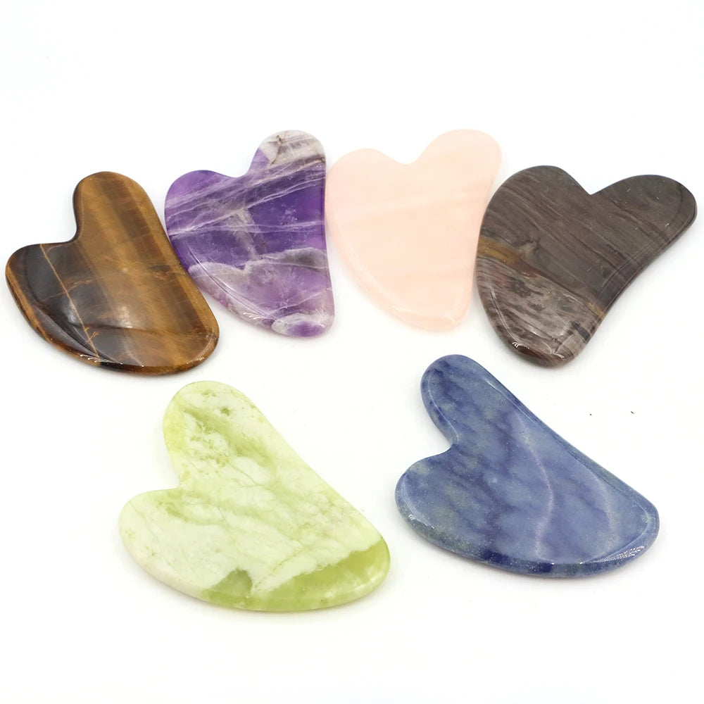 GuaSha Jade Facial Beauty Scraping Massage Tools Firm Skin Care Face Gua Sha SPA Physical Therapy Gue Che Roller Natural Stone