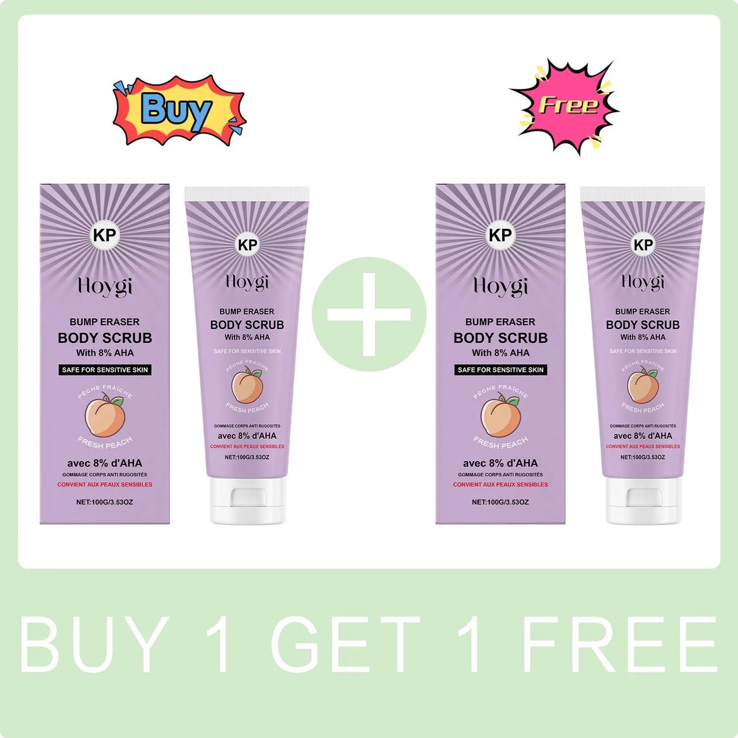 HOYGI Peach Body Scrub Deep Cleansing Underarm Removes Dirt Reduce Dryness Bleaching Exfoliation Chicken Skin Removal Skin Care