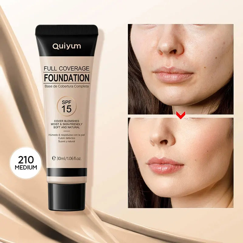 Fully Covered Liquid Foundation 30ml Covers Facial Defects and Moisturizing Naturally and Lasts