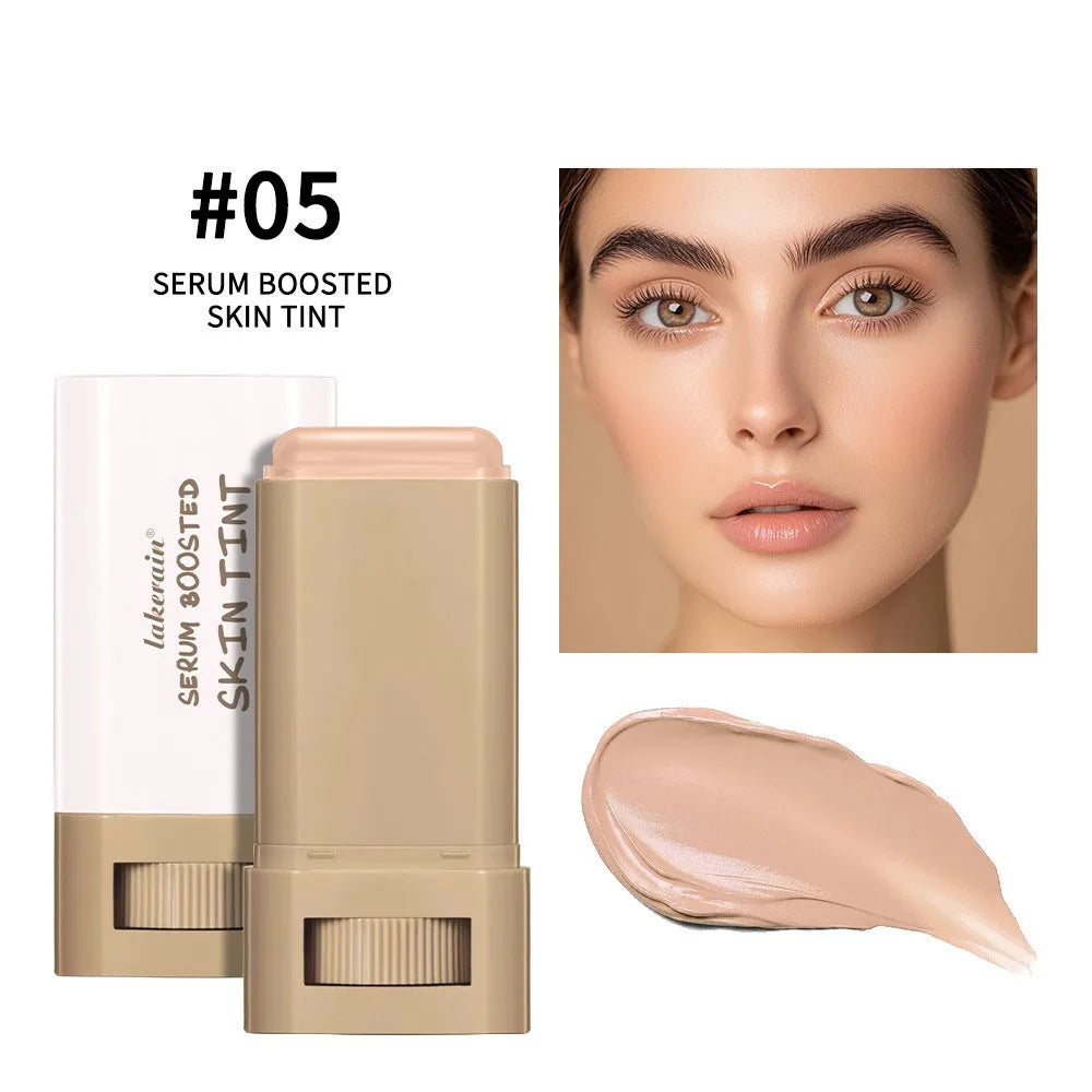Smooth Plumper Skin Tint Foundation Stick Hight Coverage Boosted Skin Foundation Balm Moisturizing Serum Full Coverage