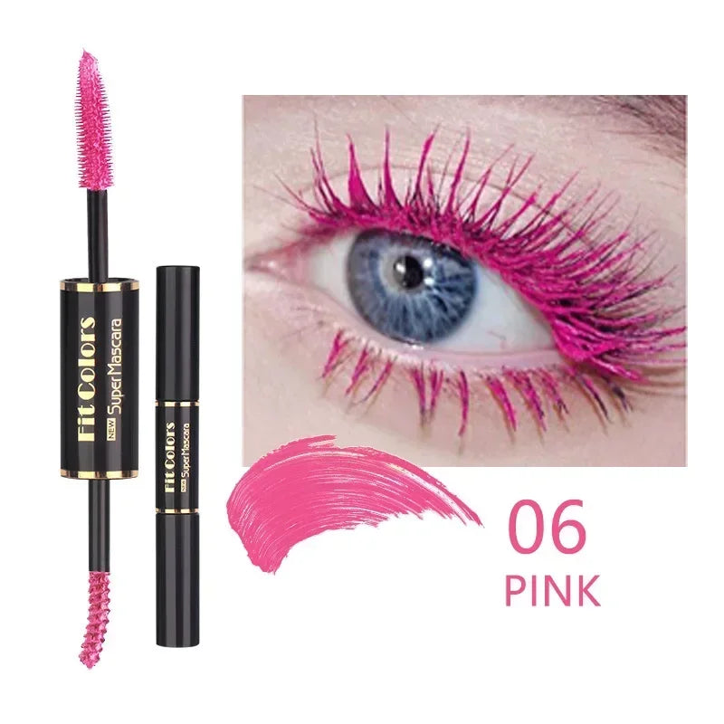 Double Head Colorful Mascara Waterproof Eyelashes Extension Thick Curling Quick Dry Long-lasting Blue Purple White Mascara