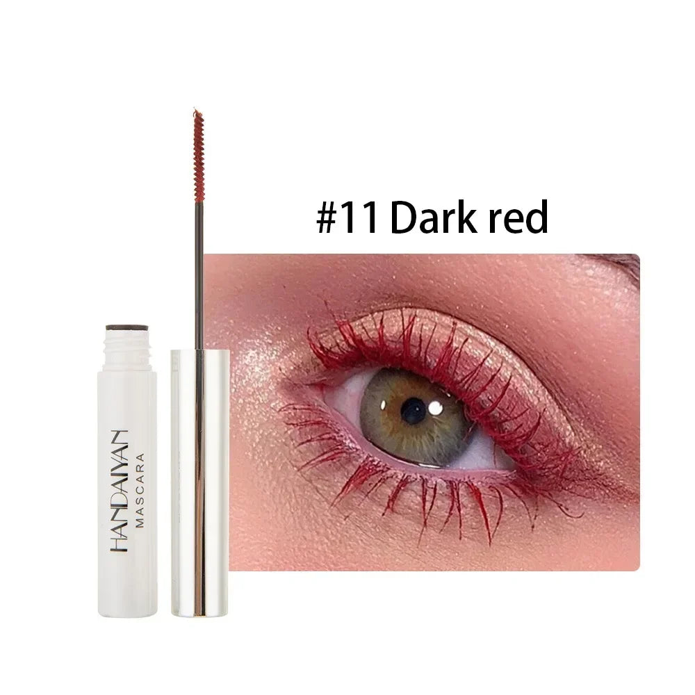 12 Color Mascara Waterproof Fast Dry Eyelashes Curls Extension Make-Up Eyelashes Blue Red Purple Black White Gold Ink Mascara