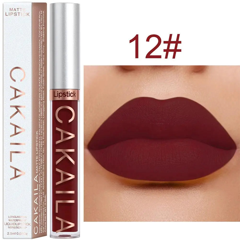 CAKAILA Nude Liquid Lipstick Set Velvet Matte Lip Gloss Sexy Red Lipstick Nude Women Long Lasting Waterproof Lipstick Cosmetic