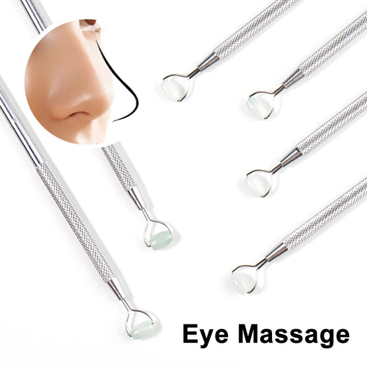 Eye Anti Wrinkle Natural Jade Roller Guasha Skin Scraper Facial Set Facial Stone Firming Face Anti-Aging Puffy Eyes Massager