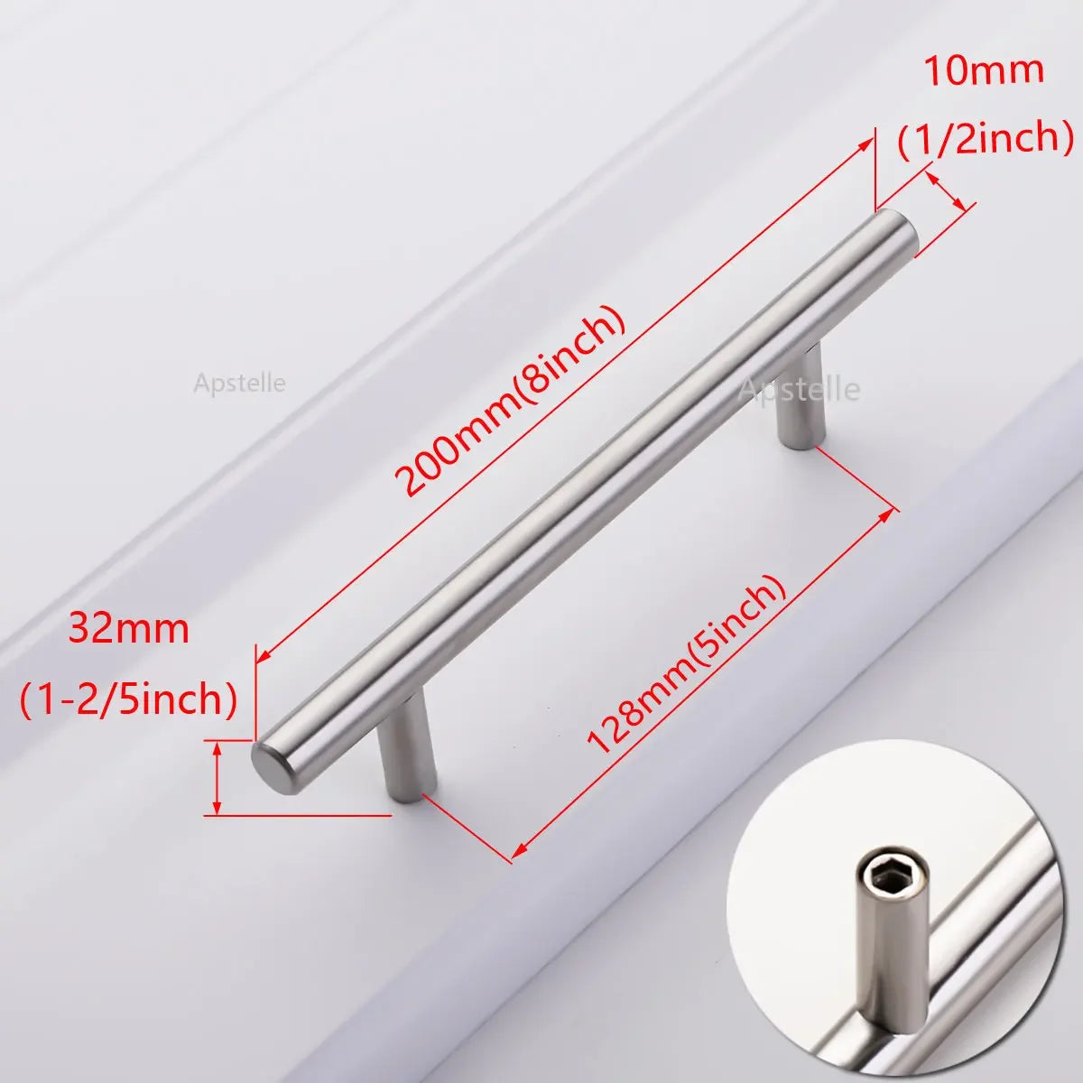 Apstelle Black Golden Cupboard Handle Brushed Stainless Steel Kitchen Cabinet Door Knob Furniture Drawer Pulls Bar Handle