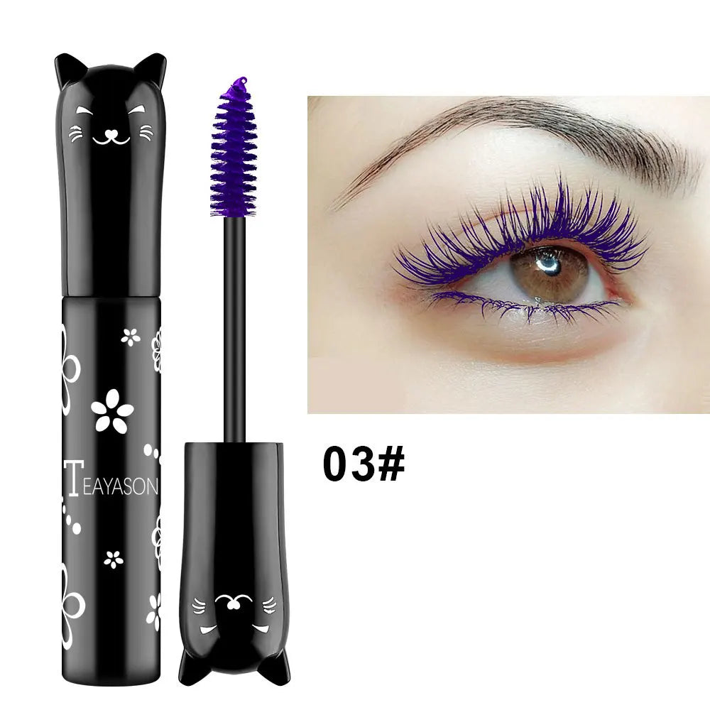 TEAYASON 6 Color Mascara Waterproof Moisturize Lasting Thick Curly Slender Eyelash New Fashion Blue Black Mascara Cosmetics 10ml