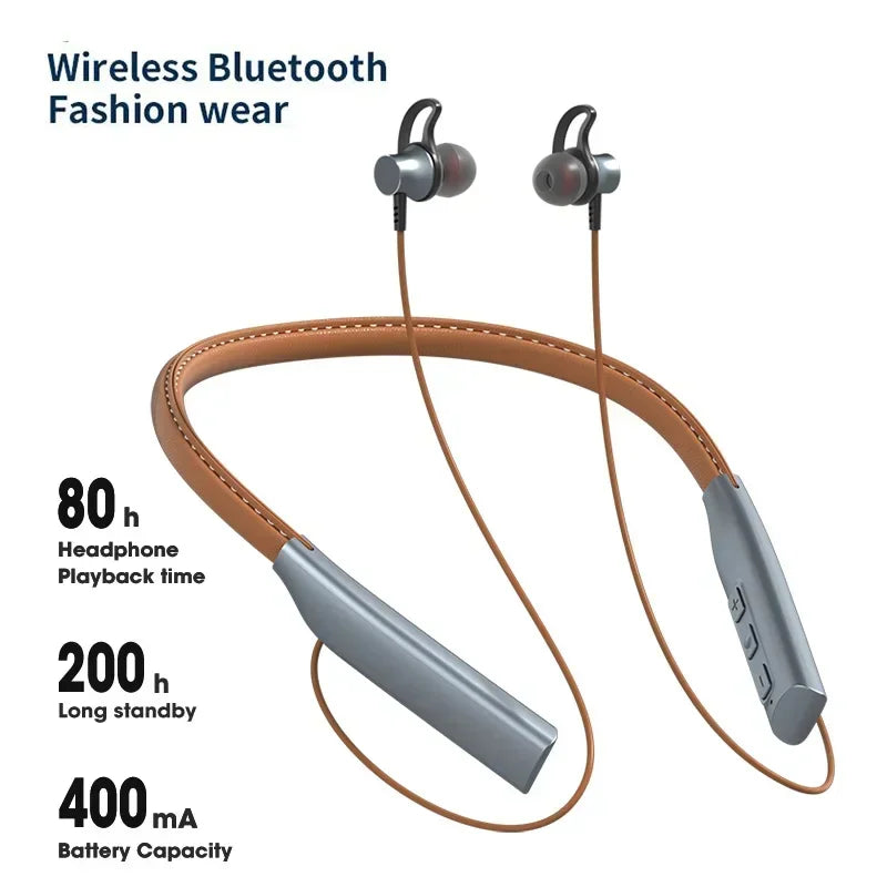 Bluetooth 5.0 Neckband In Ear Headphones IPX5 Sports Wireless Earphones Hifi Stereo Bass Earbuds with SD/TF Card Mode
