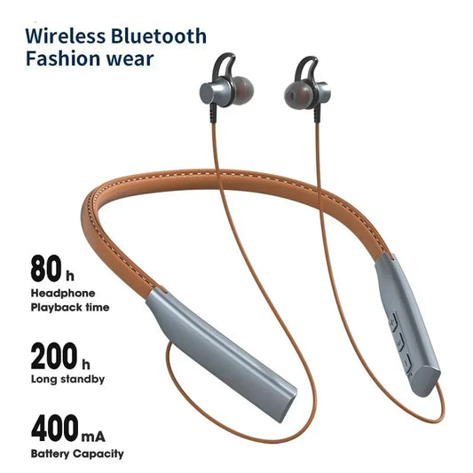 Bluetooth 5.0 Neckband In Ear Headphones IPX5 Sports Wireless Earphones Hifi Stereo Bass Earbuds with SD/TF Card Mode