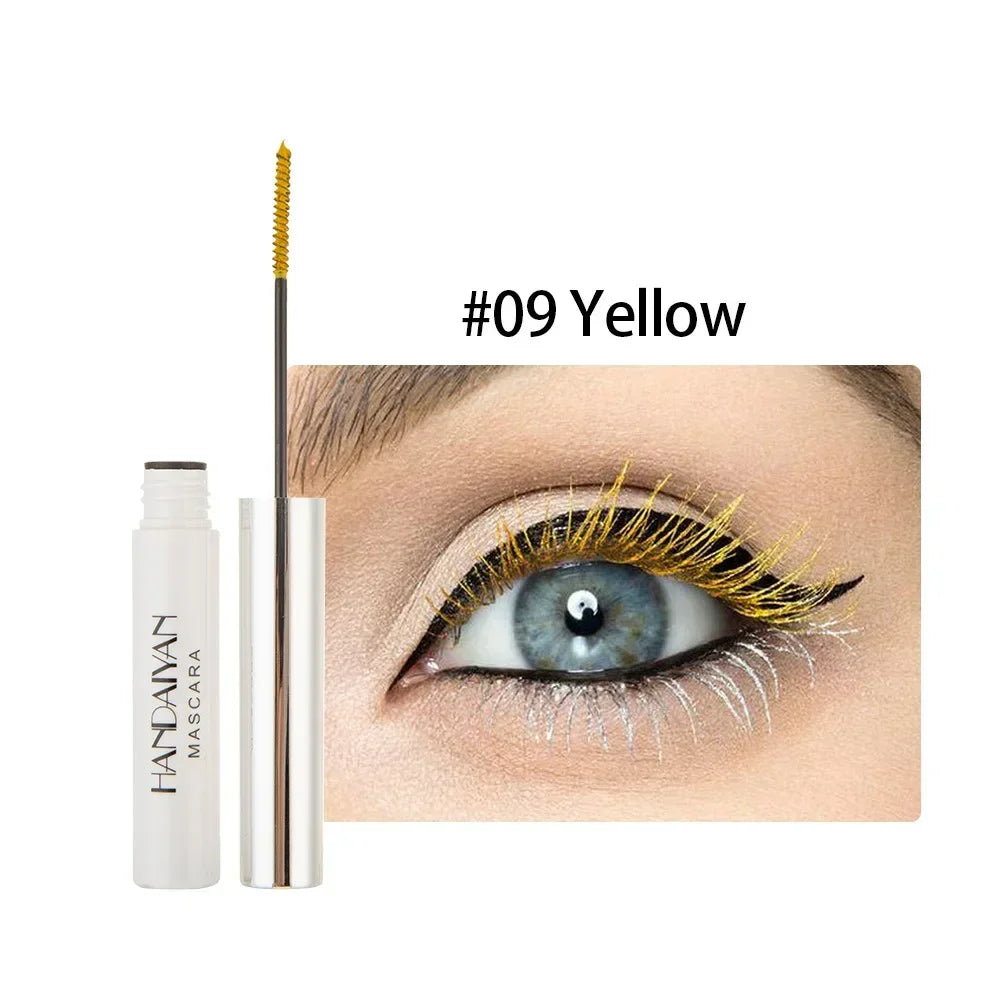 12 Color Mascara Waterproof Fast Dry Eyelashes Curls Extension Make-Up Eyelashes Blue Red Purple Black White Gold Ink Mascara