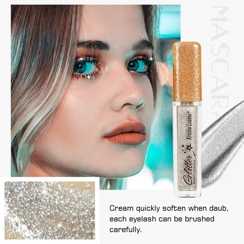 Silver Diamond Glitter Mascara Fast Dry Eyelashes Curls Extension Make-Up Waterproof Long-lasting Lengthens Eye Lash Mascara