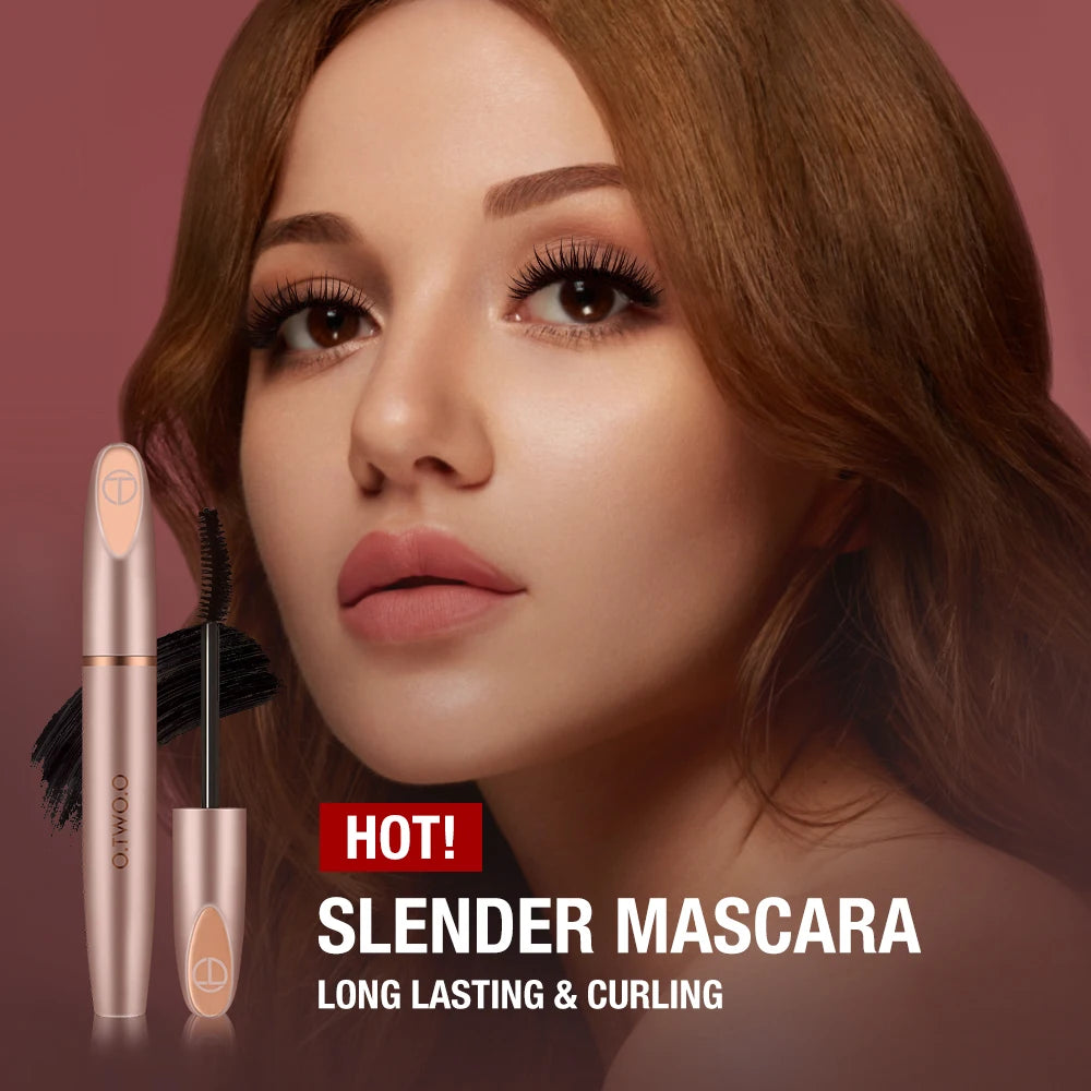 O.TWO.O Black Mascara 3D Silk Fiber Waterproof Long-lasting Extension Volume Lengthen Curling Oversize Volume Mascara Eye Makeup