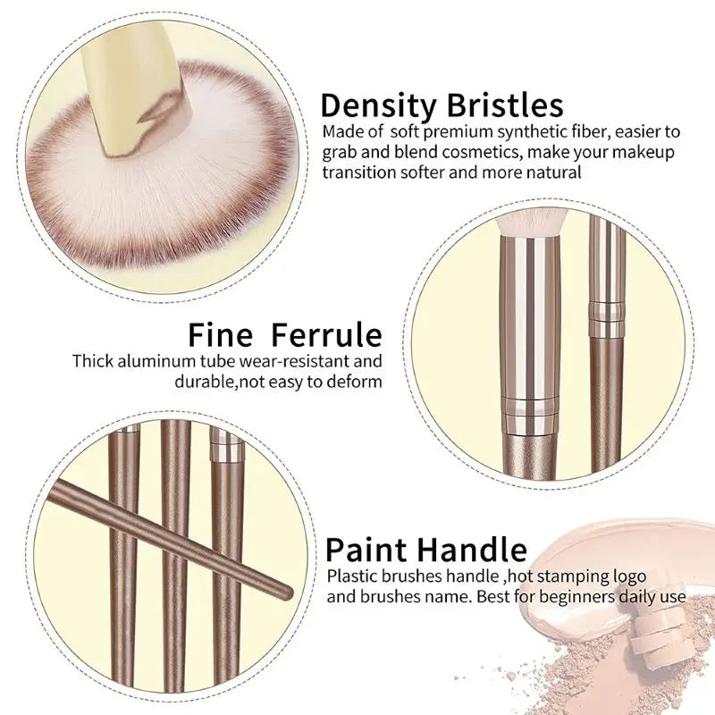 Professional 3-20PCS Makeup Brushes Set Soft Fluffy Foundation Eyeshadow Concealer Blending Blush Brush Kabuki Women Beauty Tool