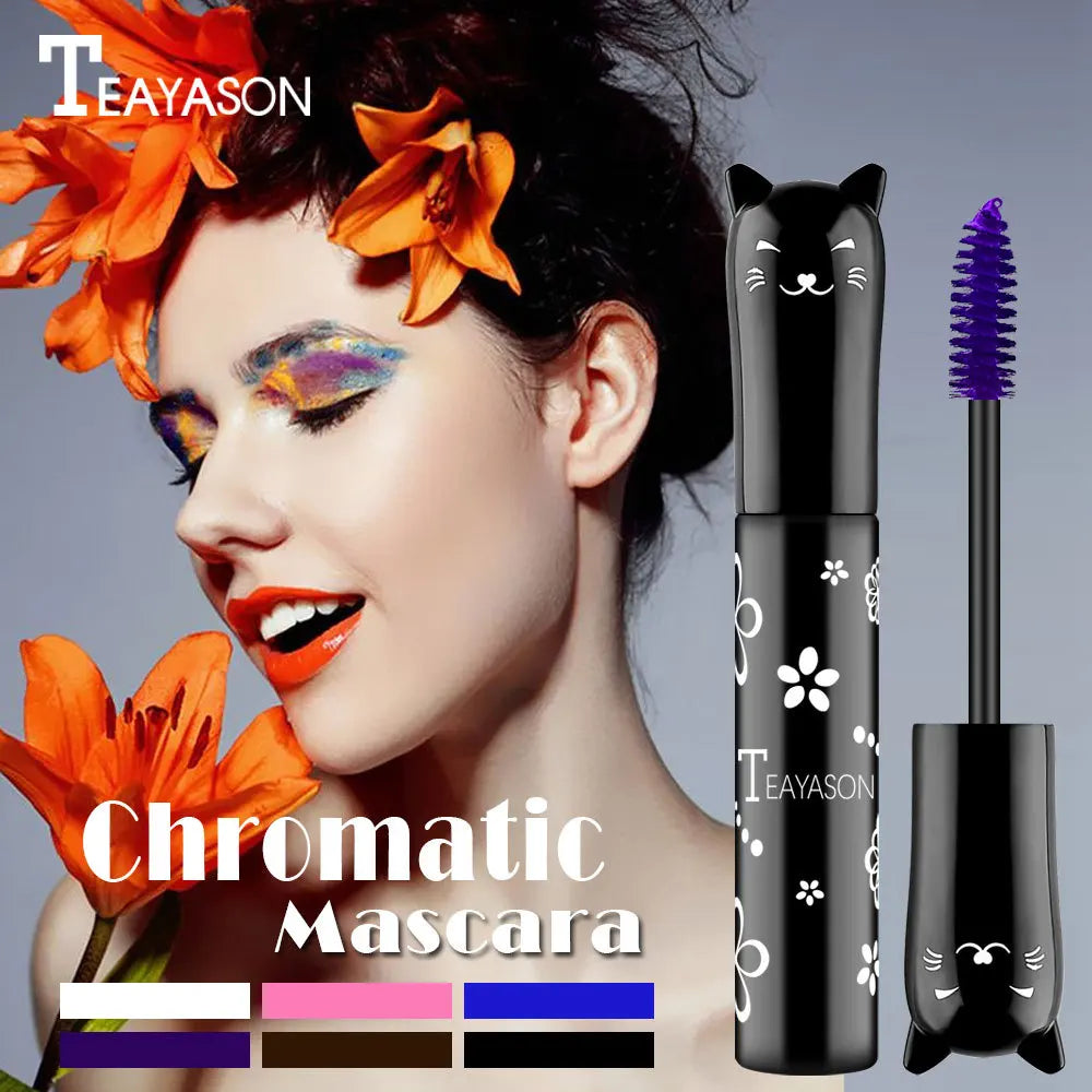 TEAYASON 6 Color Mascara Waterproof Moisturize Lasting Thick Curly Slender Eyelash New Fashion Blue Black Mascara Cosmetics 10ml