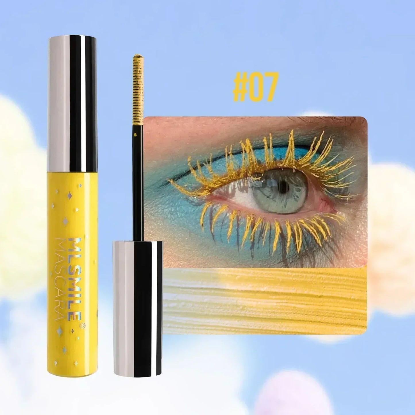 Colorful Glitter Mascara, Waterproof Long Lasting Thickening Lengthening Anti-Smudge Mascara, Tint Rich Color Sparkly Mascara