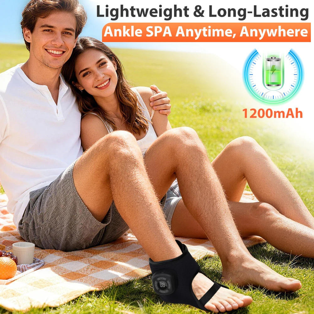 Wireless Electric Ankle Joint Support Massager Brace Vibration Heating Hot Compress Airbag 3 Modes Deep Foot Muscle Relaxation