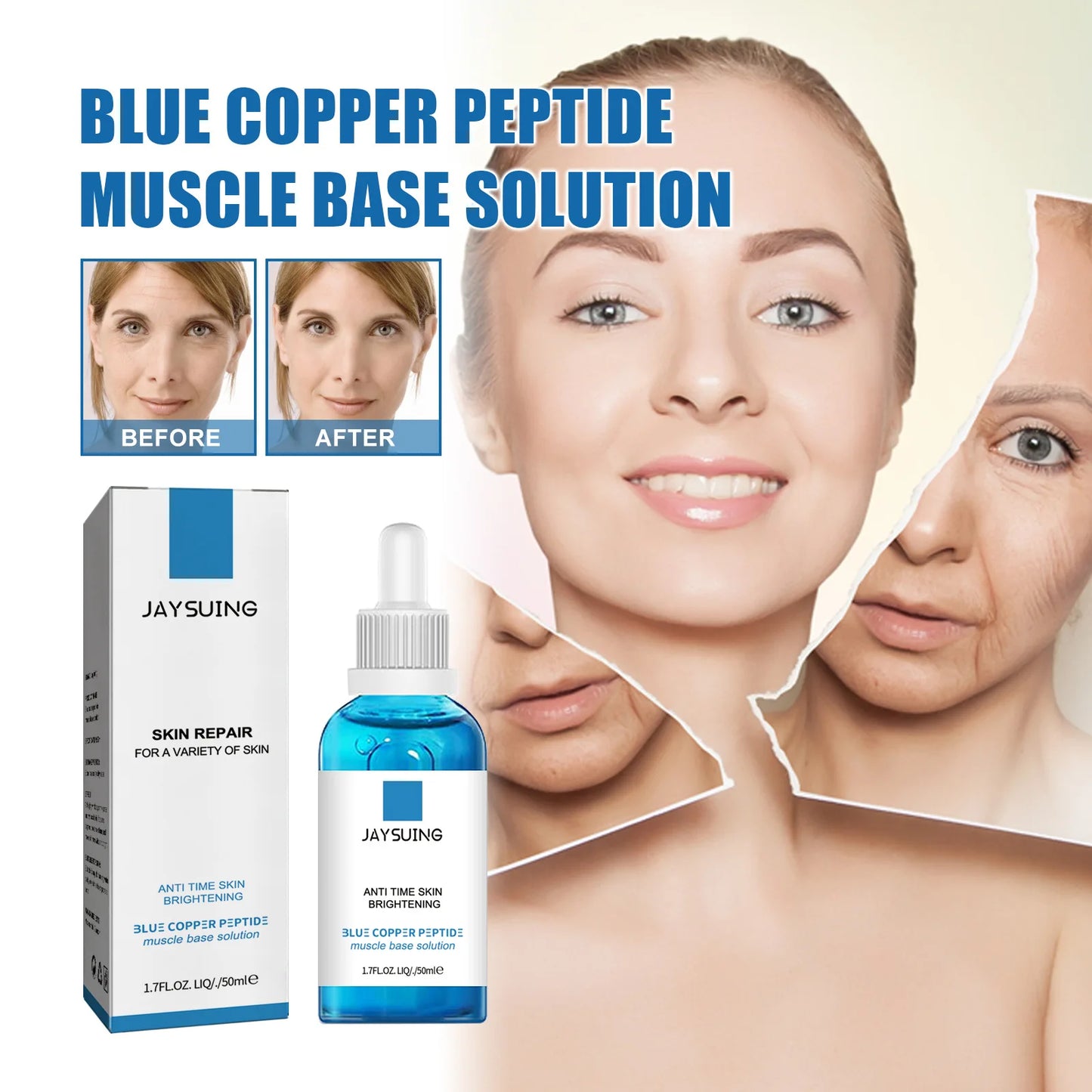 30ml  Concentrated Serum Anti Aging Pure Retinol Vitamin B3 Vitamin C Niacinamide Serum Facial Essence Blue Copper Peptide Base