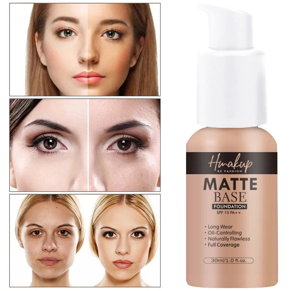 30ml SEPORA 6 Colors Matte Liquid Foundation Oil Control Waterproof Full Coverage Facial Natural Concealer Base Makeup Cosmetics
