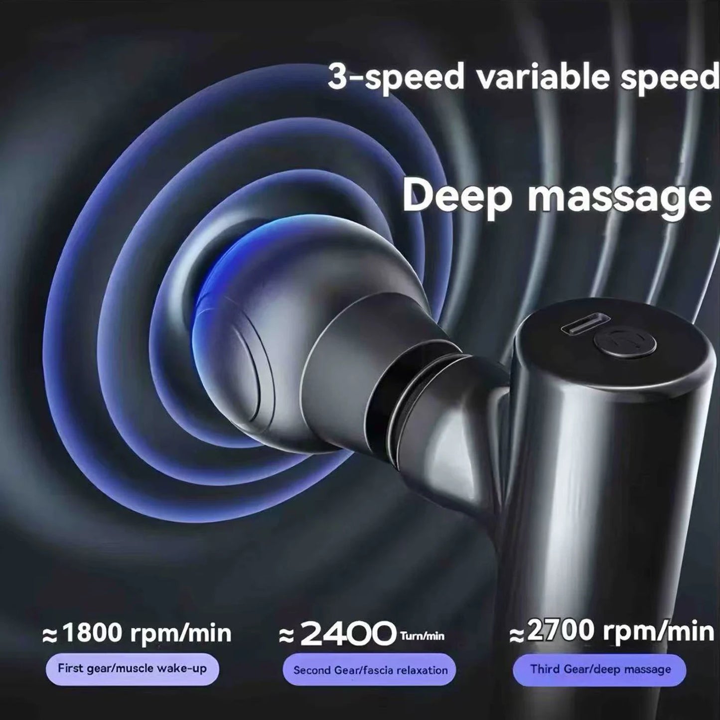Mini Massage Massage LCD Screen 6 Heads Gun Muscle Massager Portable Electric Fascia Gun for Neck Foot Body Fascia Gun