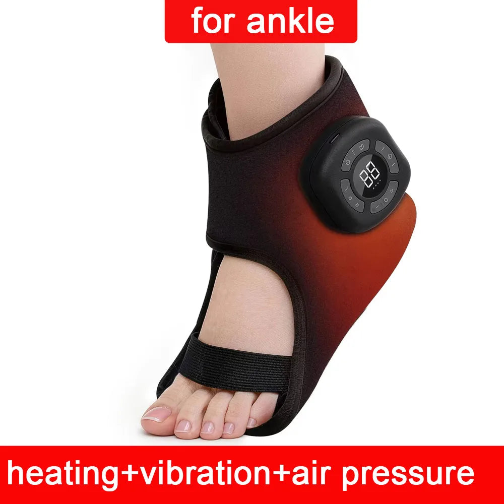 Wireless Electric Ankle Joint Support Massager Brace Vibration Heating Hot Compress Airbag 3 Modes Deep Foot Muscle Relaxation