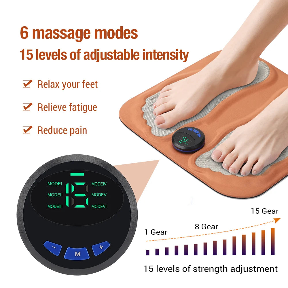 3D Foot Massage Mat Electric Leg Massager for Blood Circulation Edema Muscle Relaxation Pad USB Rechargeable Fitness Home