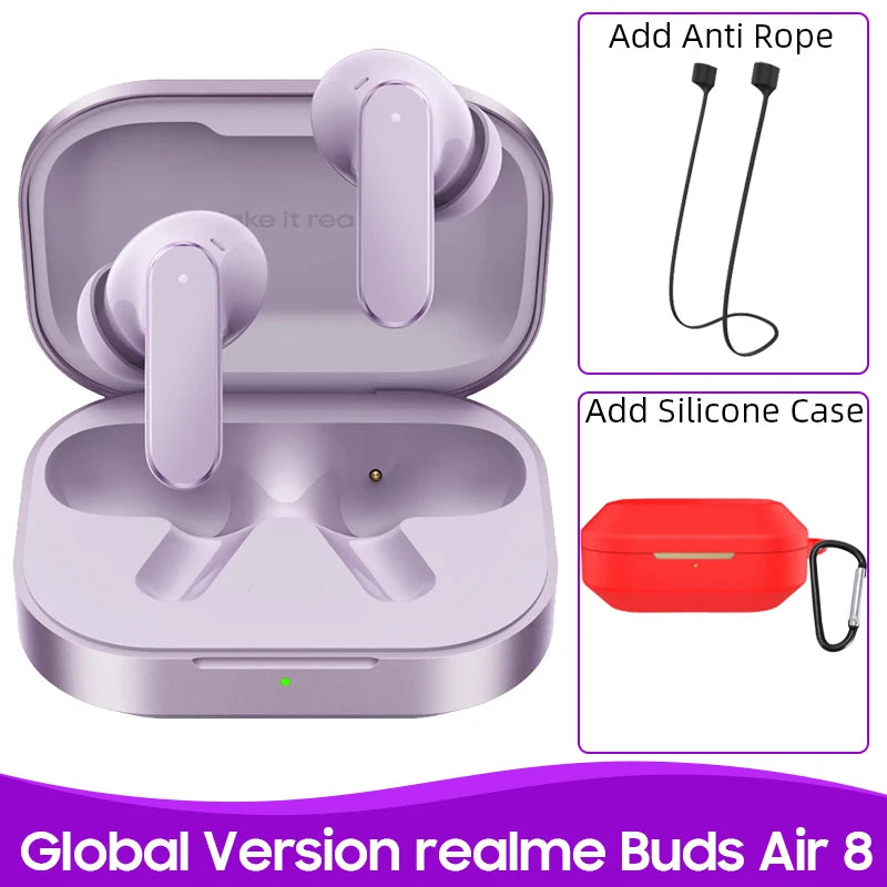 realme Buds Air 8 55dB Ultra Depth Noise Cancellation Global Version True Wireless Earphone Bluetooth 5.4 Earbuds LHDC 5.0 IP55