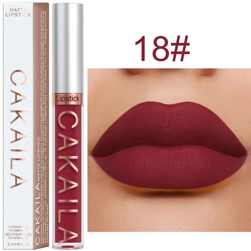CAKAILA Nude Liquid Lipstick Set Velvet Matte Lip Gloss Sexy Red Lipstick Nude Women Long Lasting Waterproof Lipstick Cosmetic