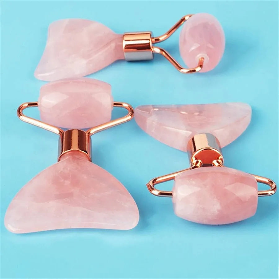 2 in 1 Portable Jade Face Body Scraping Scraper Massage Roller Tool