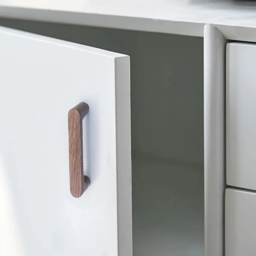 Nordic Wood Cabinet Handle Solid Wooden Kitchen Door Handle Dresser Wardrobe Knobs Cupboard Drawer Pull Furniture Handles