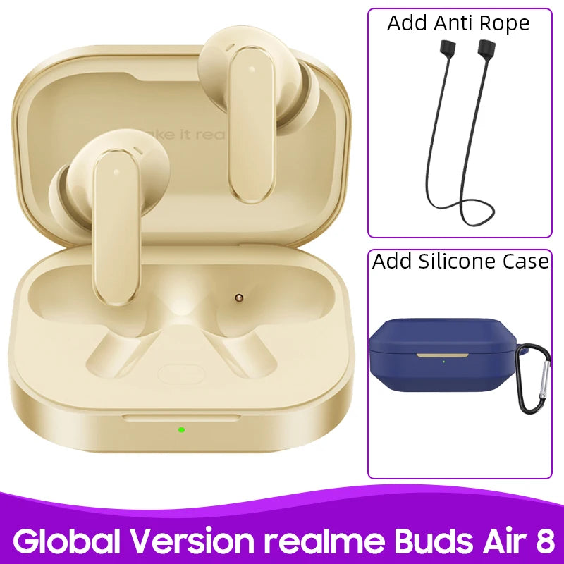 realme Buds Air 8 55dB Ultra Depth Noise Cancellation Global Version True Wireless Earphone Bluetooth 5.4 Earbuds LHDC 5.0 IP55