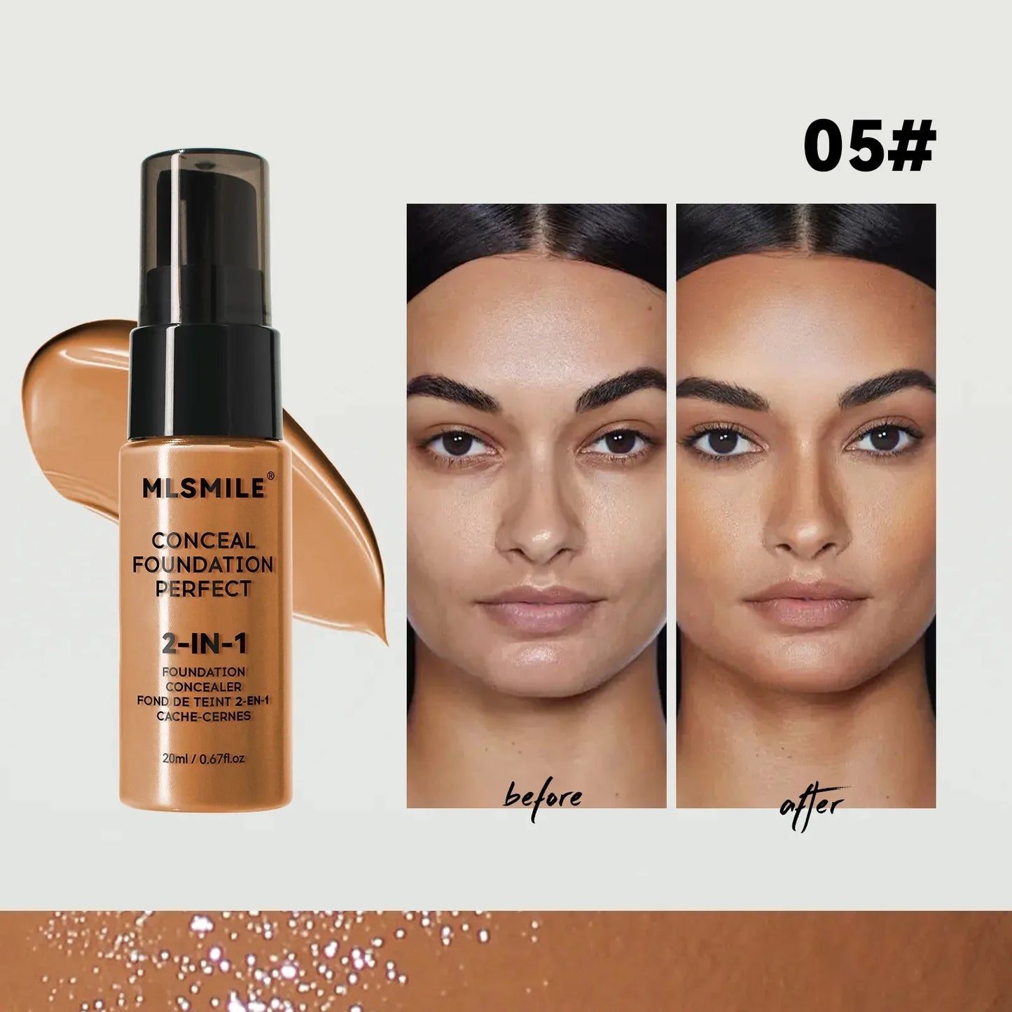 Long-lasting Foundation Oil Control Full Coverage Foundation Cream Transfer Proof and Concealing Liquid Matte Finish Daily Use