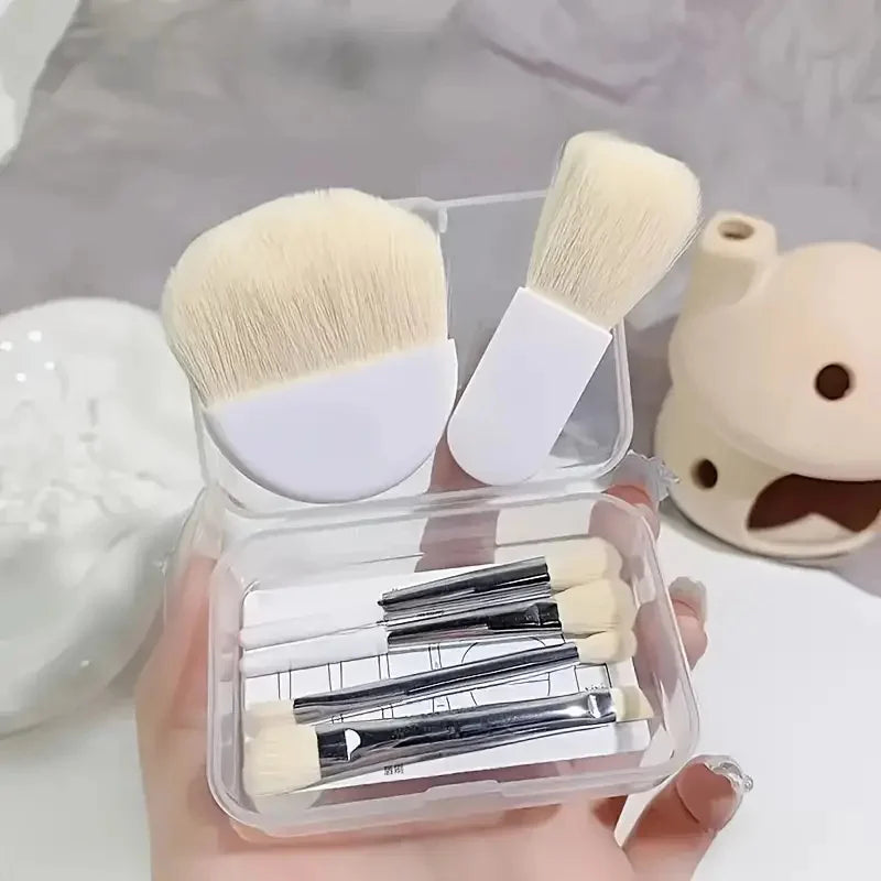 6Pcs Mini Makeup Brushes Set With Box Portable Cosmetic Powder Foundation Blush Blending Concealer Make Up Brushes Makeup Tool