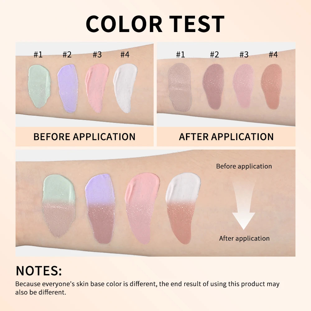 Natural Color Changing Liquid Foundation Centella Korean Lightweight High Coverage Foundation Long-lasting  Natural Base Makeup