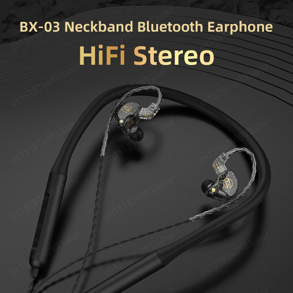 Neckband Wireless Headphones Bluetooth5.0 Stereo Earphones with Microphone Detachable Cable HiFi Bass Sports Running Earbuds