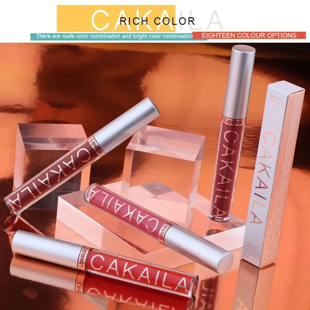 CAKAILA Nude Liquid Lipstick Set Velvet Matte Lip Gloss Sexy Red Lipstick Nude Women Long Lasting Waterproof Lipstick Cosmetic