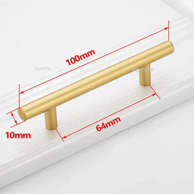 Apstelle Black Golden Cupboard Handle Brushed Stainless Steel Kitchen Cabinet Door Knob Furniture Drawer Pulls Bar Handle