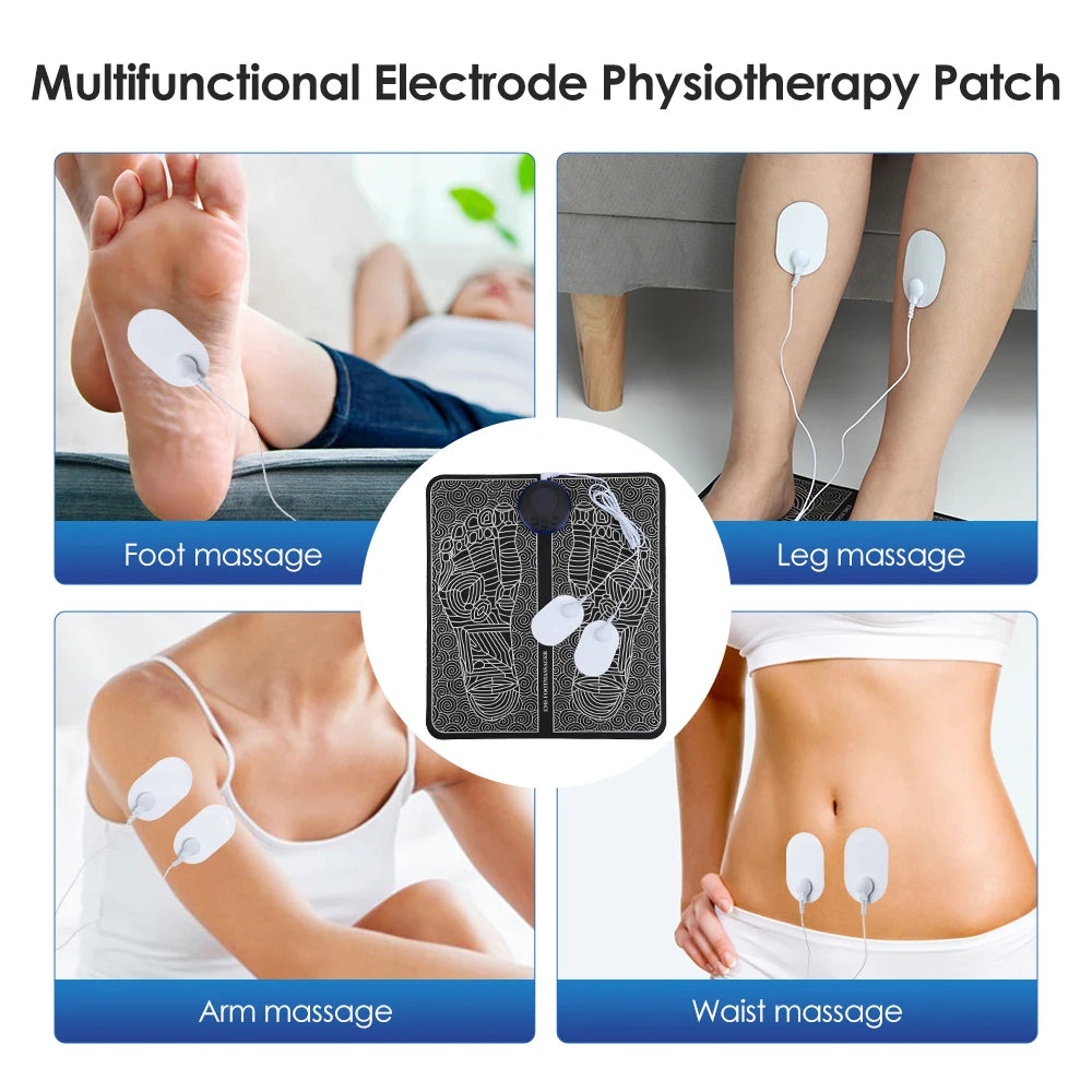 EMS Pulse Electric Foot Massager Foot Therapy Machine Foot Pad Intelligent Acupuncture Foot Massage Pad Mat Muscle Stimulation