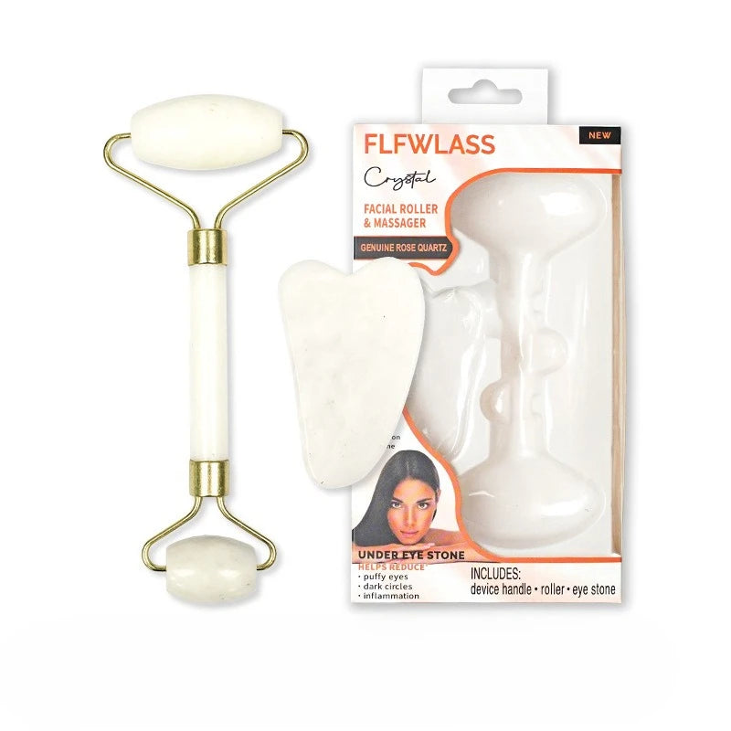 2pcs Guasha Natural Stone Massage Face Jade Roller Gua Sha Massage Tool Set SPA Body Visage Rouleau De Massage Rouleau Visage