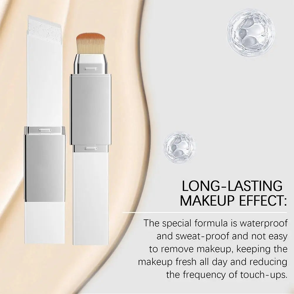 2 in 1 Color Changing Foundation Stick Smart Shade Adjusting Lightweight Creamy Formula Natural Matte Finish Buildable Coverage