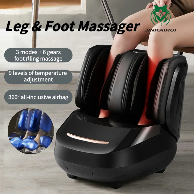 JinKaiRui Electric Roller Foot Massager With Heating Kneading Leg Calf Massage Airbag Wrapped Fatigue Relieve Health Care Gift