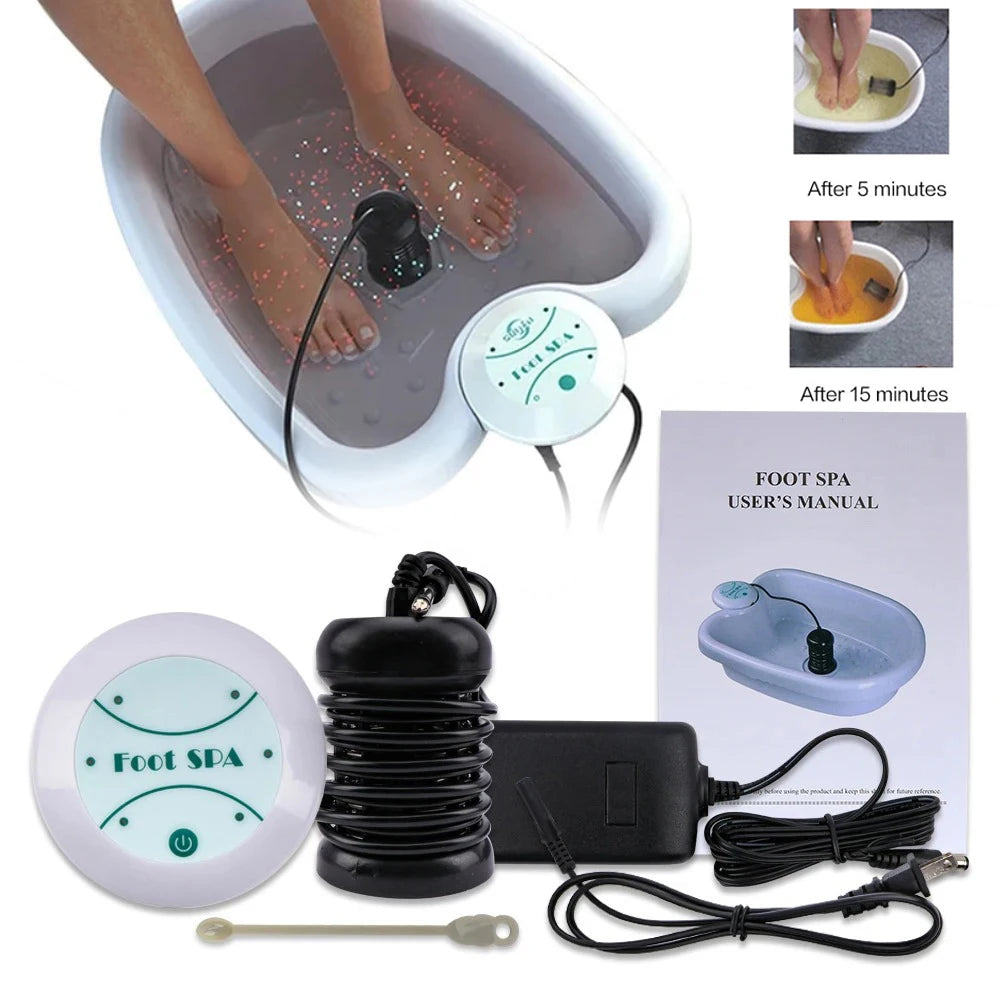 Detox Ionic Foot Spa Bath Machine Detoxifier Cleanse Footspa Vibrantion Best Care Arrays Aqua Foot bath Therapy Foot Massager