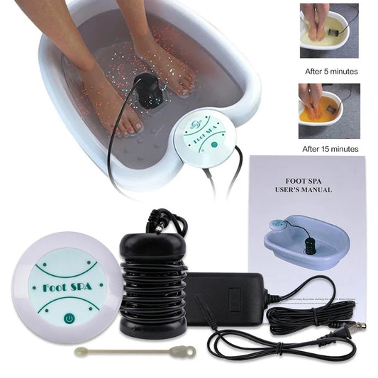 Detox Ionic Foot Spa Bath Machine Detoxifier Cleanse Footspa Vibrantion Best Care Arrays Aqua Foot bath Therapy Foot Massager