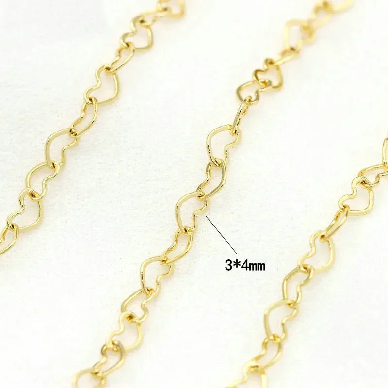 14K Gold Color Plated Brass Round Star Link Chains Necklace Chains High Quality Jewelry Accessories