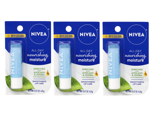 NIVEA Smoothness Lip Care SPF 15 0.17 oz (Pack of 3)