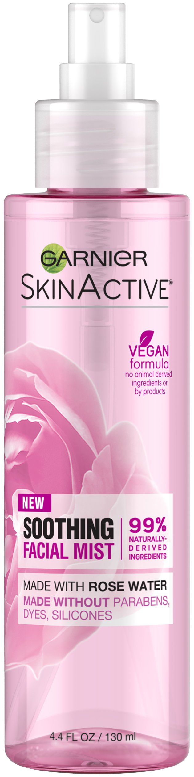Garnier SkinActive Facial Mist Spray with Rose Water 4.4 Fl Oz (130mL) 1 Count (Packaging May Vary)