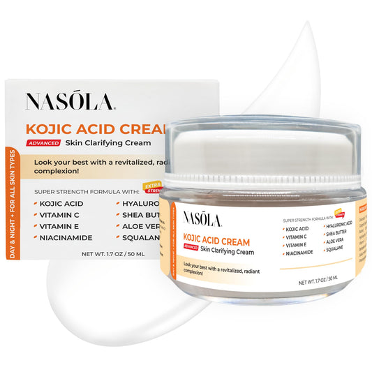 Nasola Kojic Acid Cream for Skin Clarifying Complexion Revitalization Radiance Boosting Face & Body Women & Men Underarm & Armpit